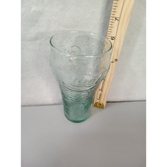 Vintage 16 oz Coca-Cola Glass Pebbled Dimpled Textured Georgia Green COKE - Picture 6 of 7